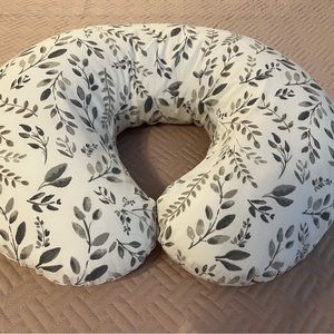 Boppy Original Pillow with Cover, Gray Taupe Leaves